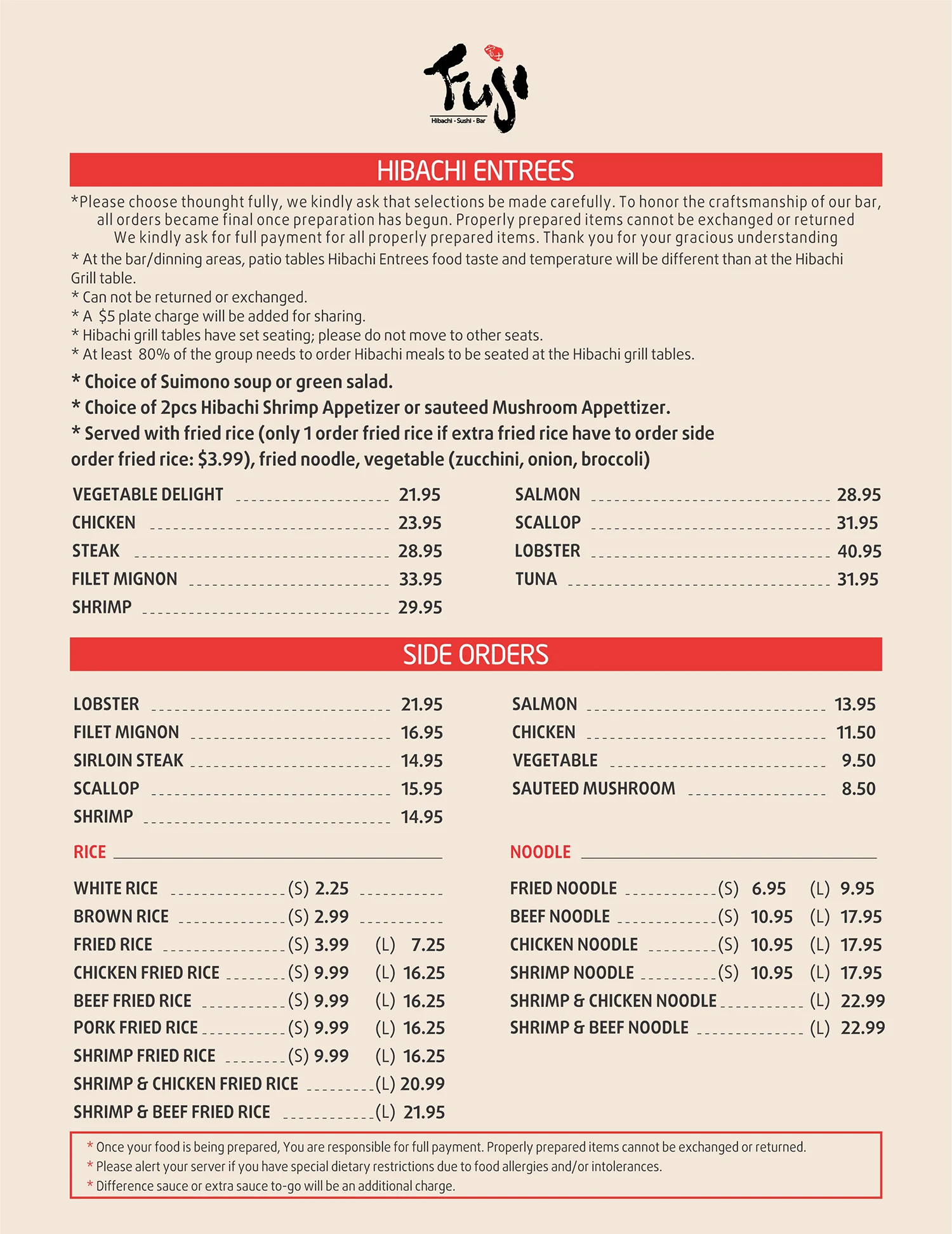 Fuji Hibachi Sushi And Lava Bar